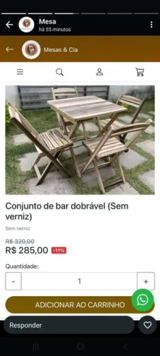 Mesa cadeira pronta entrega 
