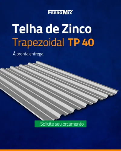 Telhas Metálicas - Telha Galvalume - Telha de Zinco - Pagamento no prazo em até 10 vezes!