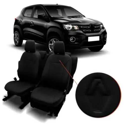 CAPA BANCO CURVIN COURO RENAULT KWID PRETO- GTR 