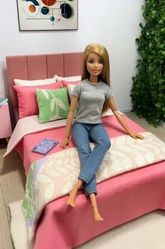 Cama para casa de bonecas Barbie 