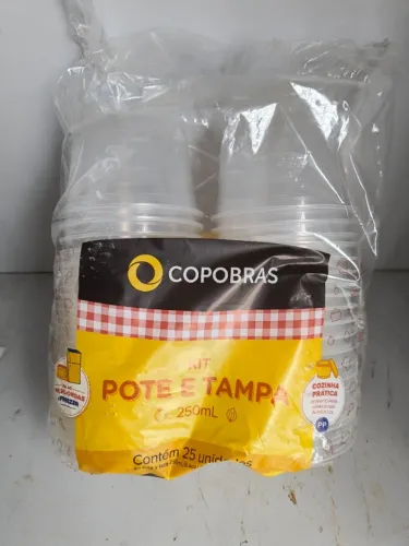 Kit Pote e Tampa 250ml Copobras 25 Unidades