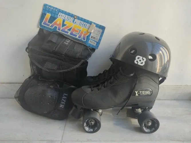 Kit Patins, Capacete e Proteções - X-Trike