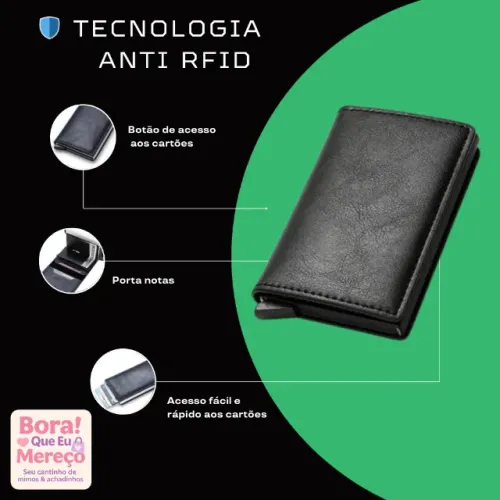 Carteira para Cartões com Proteção RFID Antifurto