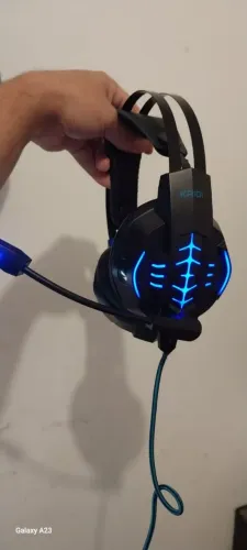 Headset Gamer Kaidi com Iluminação LED Azul