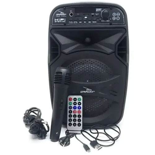 Caixa de Som Bluetooth Grasep D-BH6101 15W RMS Led Rgb com Microfone - WZetta