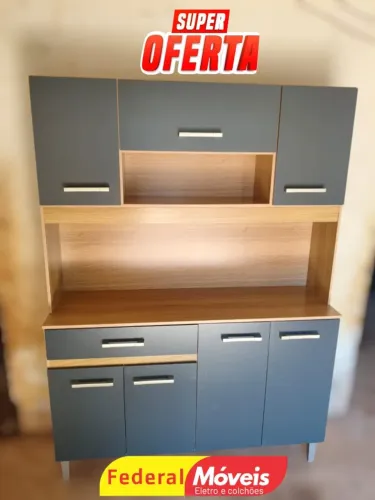 ARMARIO DE COZINHA CINZA 1,20CM (A PRONTA ENTREGA)
