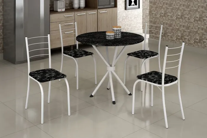 Mesa Rio Indiana Redonda com 4 Cadeiras  - Entrega Rápida 