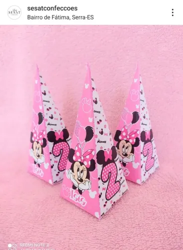 Caixa Minnie caixas personalizadas - lembrancinha de Festa
