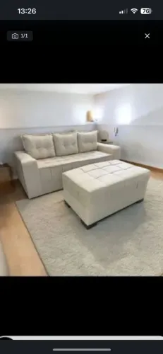 Sofá Madri 3 lugares + Puff