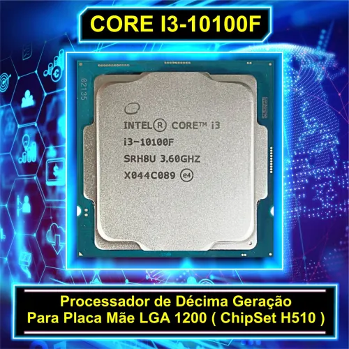 Processador Core i3 10100F 3.6Ghz LGA 1200 Sem Coler