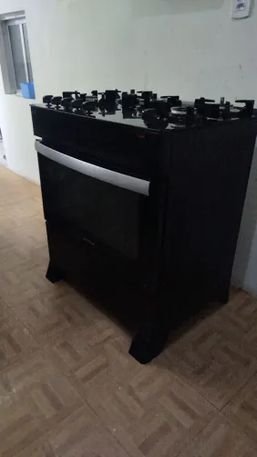 Fogão 5 Bocas Com Mesa de Vidro Atlas Agile Up Glass Bivolt