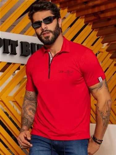 Camisa Masculina Gola Polo Vermelha