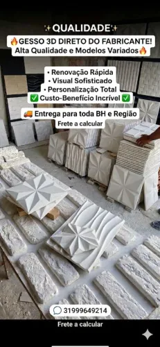 ? Gesso 3D Direto do Fabricante! Alta Qualidade e Modelos Variados ?