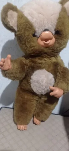 Brinquedo antigo ursinho peposo de pelúcia tamanho grande anos 80