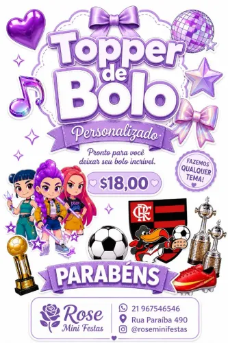Topper de bolo 