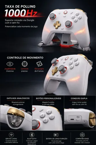 GameSir Cyclone 2 Wireless Pro - compatível com Nintendo Switch 2, PC, iPhone e Android