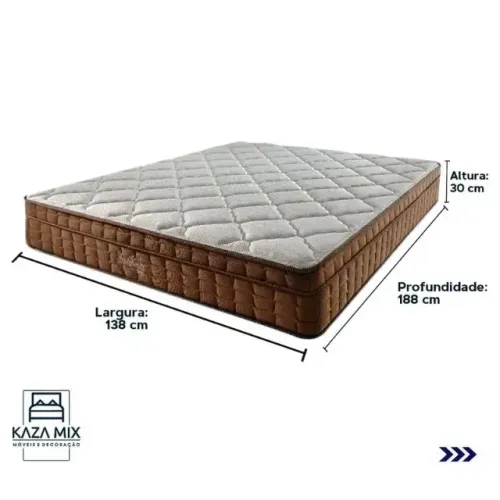 Colchão Ortopédico Marrom Para Cama De Casal 138x188