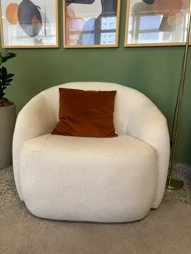 Poltronas de tecido bouclé