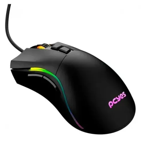 Cadeira Gamer PCYes Valus RGB 12400DPI 8 Botões Preto Frete Grátis