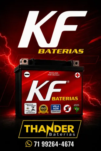 Bateria Pra Moto KF 6Ah - Lander/Honda/Dafra - 6 Meses de garantia