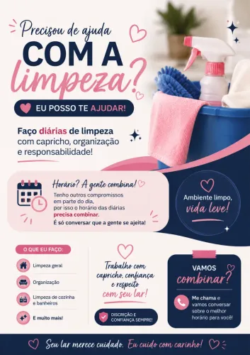 Limpeza e diárias a combinar