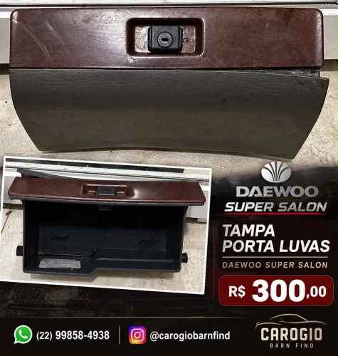 Tampa Porta-Luvas Daewoo Super Salon Original -Marrom-Estoque Antigo