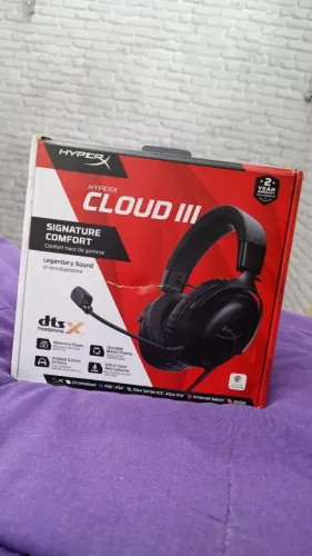 HYPERX CLOUD III ORIGINAL HEADSET - FUNCIONANDO PERFEITAMENTE | COM CAIXA E ACESSÓRIOS