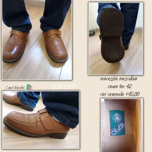 Mocassim masculino couro