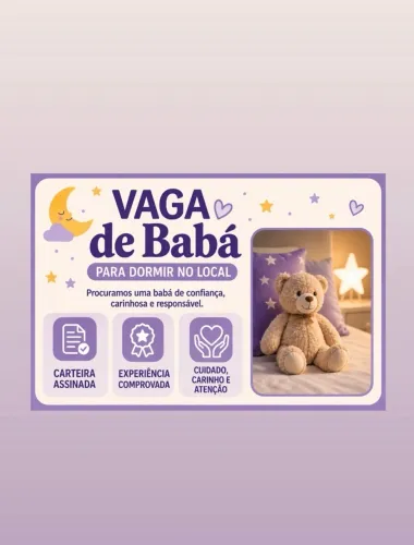 Vaga Babá ( residir na casa )