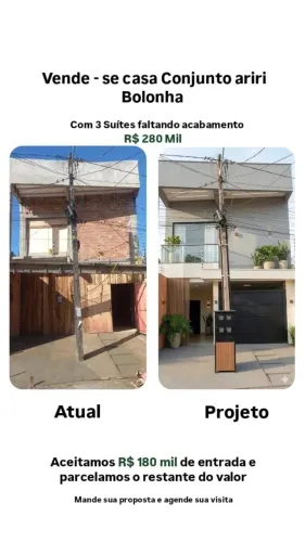 VENDE-SE CASA DE 2 PAVIMENTOS FALTANDO ACABAMENTO, ACEITA 130 de entrada