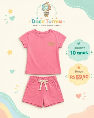 Conjunto Feminino Monocromático Rosa Coral