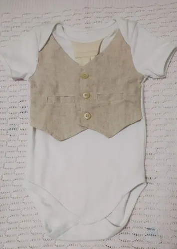 Body Para Bebê Com Colete Da Grow Up - Tamanho 9 Meses