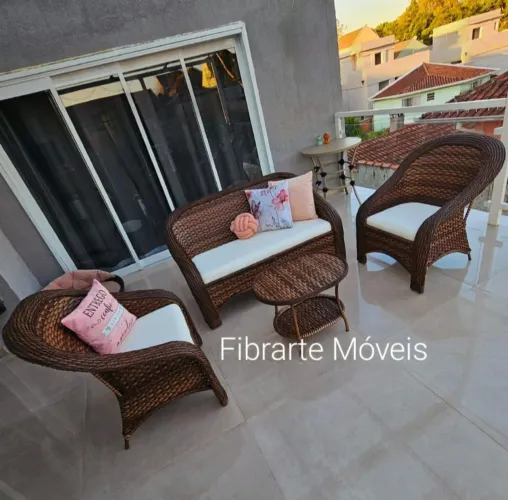 Jogo sofa fibra sinterica + mesa de centro