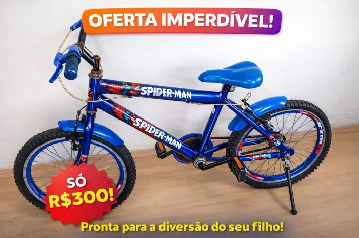 Bicicleta Infantil Homem-Aranha Aro 16 - Conservada, Pronta para Usar!