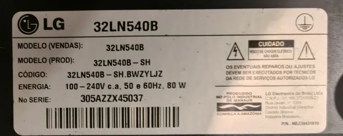 TV LG 32" LED - Modelo 32LN540B (Excelente Estado)