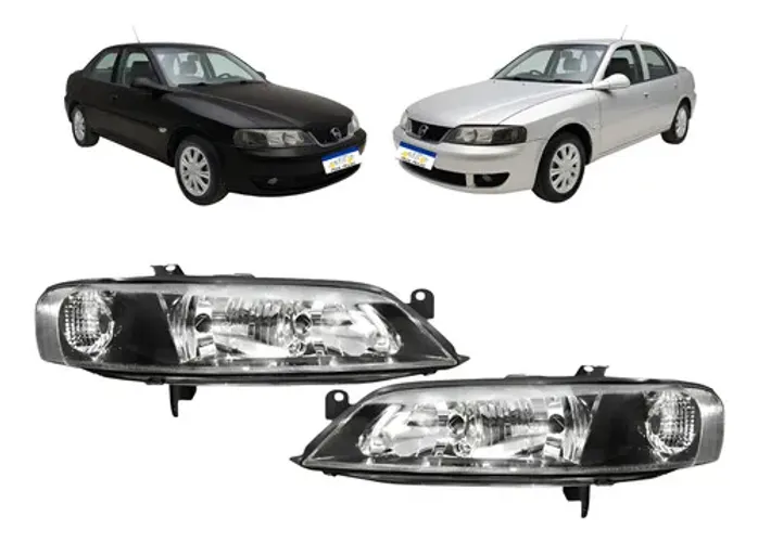 Par Farol Mascara Negra Manual Chevrolet Vectra 1999 A 2005 Ambos Lados