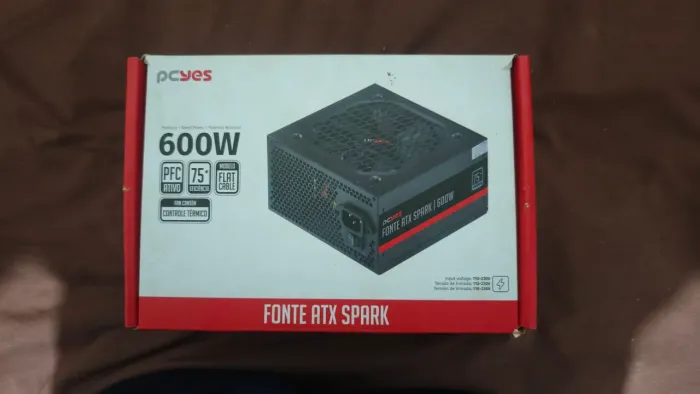 Fonte 600w pcyes 80 plus