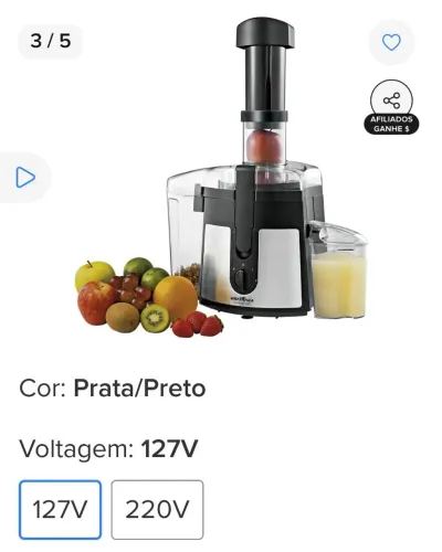 Centrífuga de alimentos Britânia semi-nova juicer 1000 800w