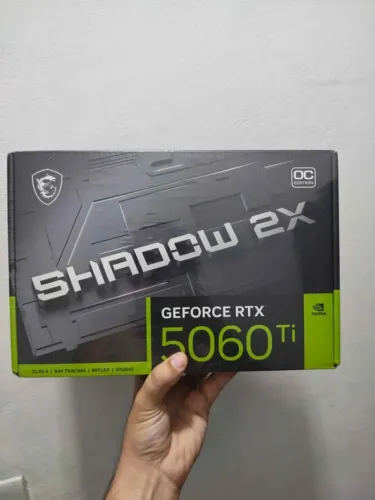 Placa de Vídeo MSI NVIDIA GeForce RTX 5060 Ti Shadow 2X OC Plus, 16GB,GDDR7 [NOVA] 
