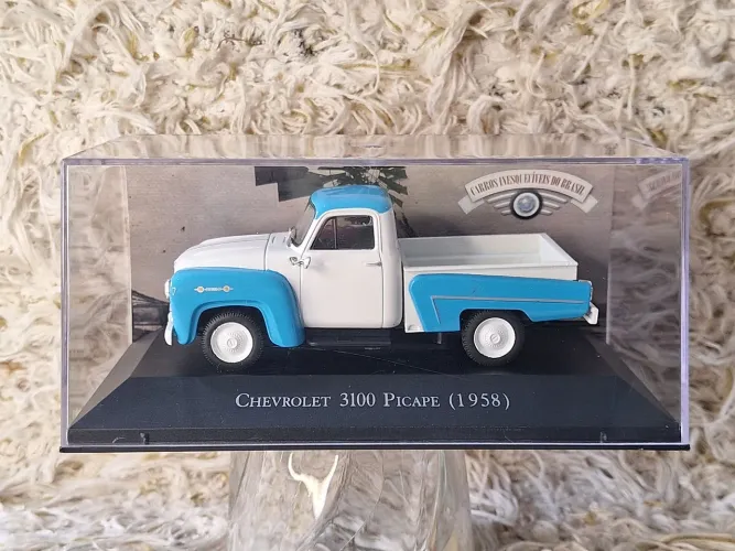 Miniatura Chevrolet 3100 Picape 1958 - Carros Inesquecíveis do Brasil
