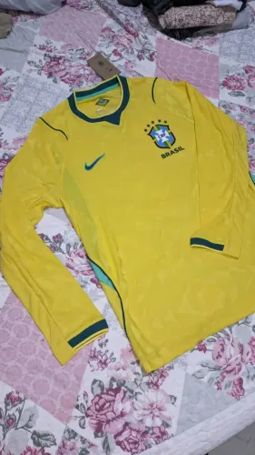 Camisa do Brasil , copa do mundo de 2026 , versão jogador de manga longa tamanho G 