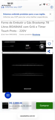 Forno embutir Brastemp