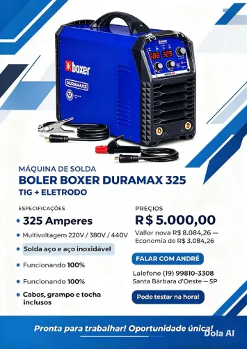 maquina de solda boxer Duramax 325/440v MMA.TIG.monofasica