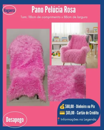 Desapego - Pano Pelúcia Rosa