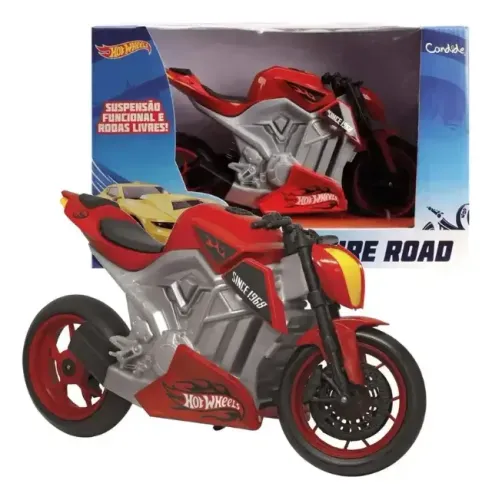 Moto Fire Road Hot Wheels (referência 4549), fabricado pela Candide Brinquedos