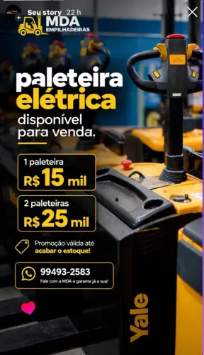 Paleteira elétrica transpaleteira