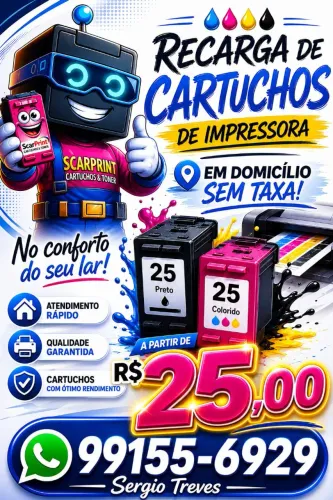 Recarga de cartuchos de impressoras em domicílio sem taxa 