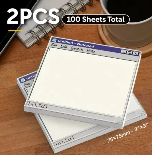 2 Pacotes de Bloco de Notas com 100 Folhas - Formato Windows Antigo