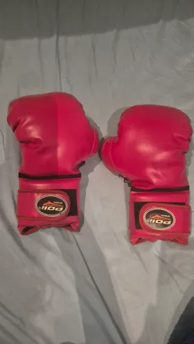 Luva de Boxe Poli Sports Rosa, 10 oz - Par - Velcro - Ótimo Estado