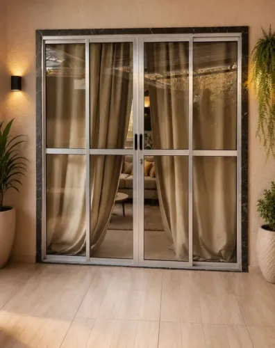 PORTA DE ALUMÍNIO 2.10X2.00 4 FOLHAS - MELHOR PREÇO